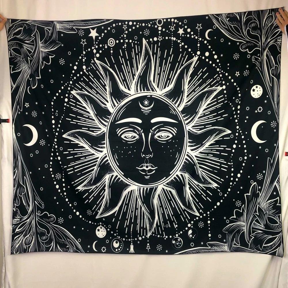 Sun Print Tapestry Bedroom Décor Art College Dorm Astrology Artwork Wall Decor